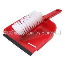 HBC Dustpan & Brush Set Stiff / Red